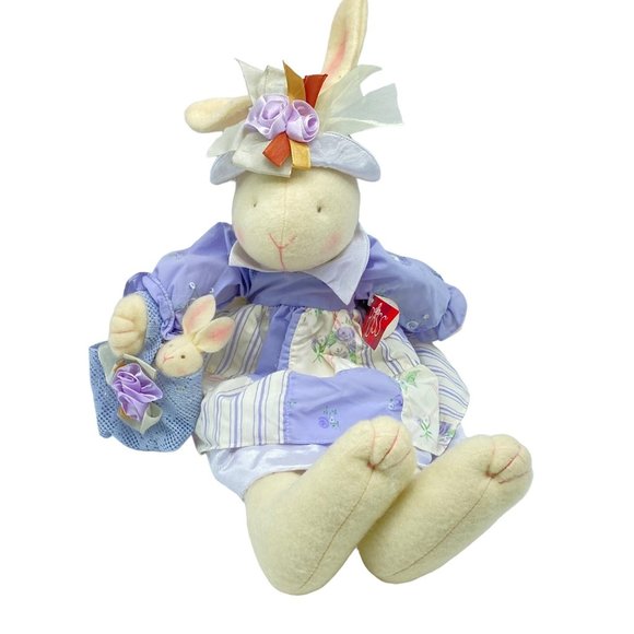 Handmade Russ Berrie Plush Lavendette Rabbit Bunny 20929 Stuffed Animal Toy 17" - Picture 1 of 15